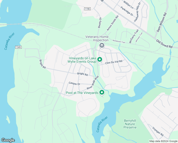 map of restaurants, bars, coffee shops, grocery stores, and more near 3418 Madrigal Lane in Charlotte