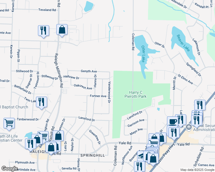 map of restaurants, bars, coffee shops, grocery stores, and more near 3786 Socorro Street in Memphis