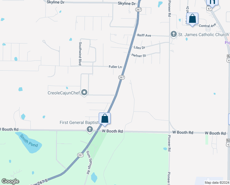 map of restaurants, bars, coffee shops, grocery stores, and more near 1205 Rehoboth Drive in Searcy