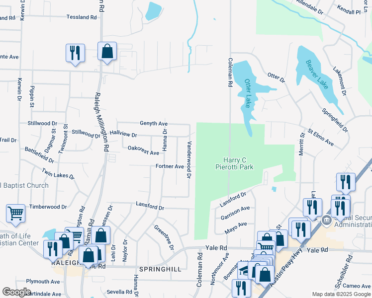 map of restaurants, bars, coffee shops, grocery stores, and more near 3786 Socorro Street in Memphis