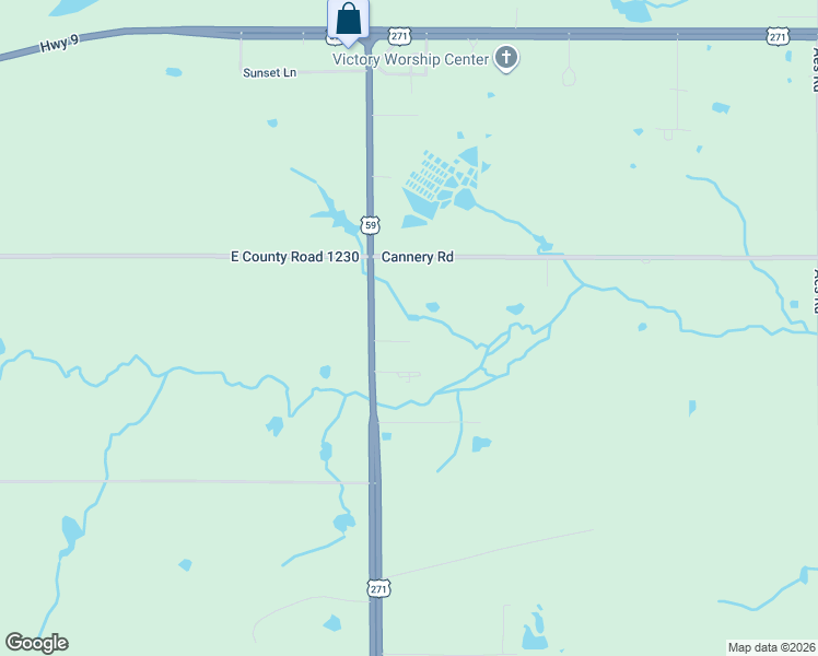 map of restaurants, bars, coffee shops, grocery stores, and more near 23920 202nd Street in Spiro