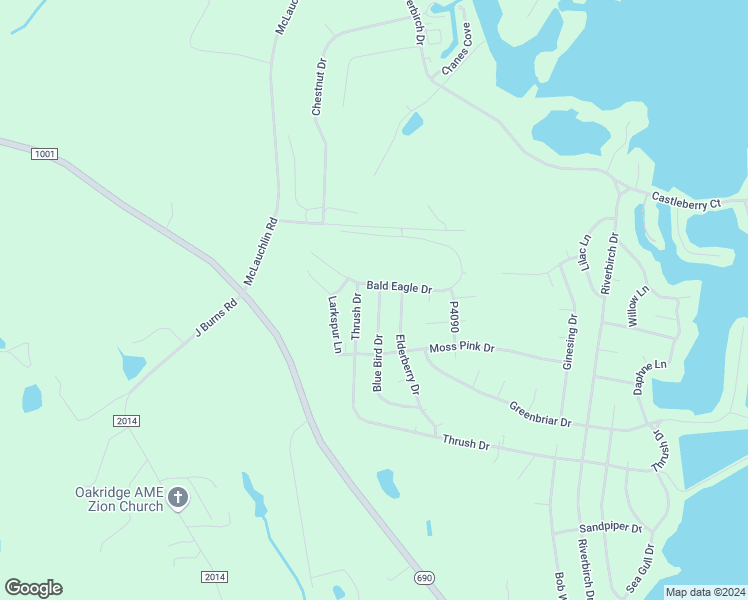 map of restaurants, bars, coffee shops, grocery stores, and more near 706 Blue Bird Drive in Vass