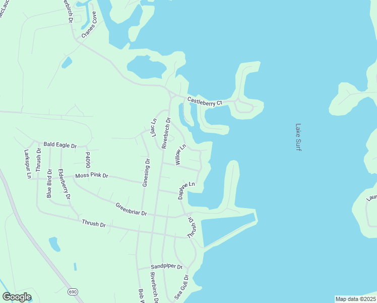 map of restaurants, bars, coffee shops, grocery stores, and more near 674 Rosebud Ct in Vass