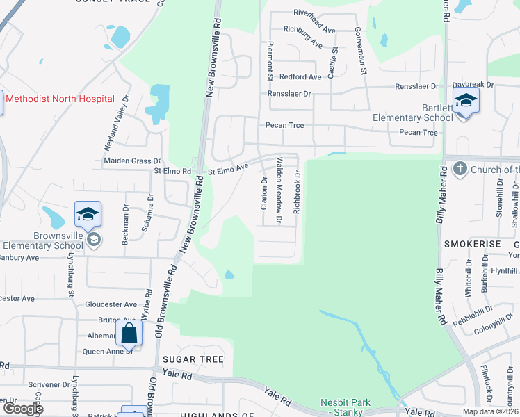 map of restaurants, bars, coffee shops, grocery stores, and more near 3781 Clarion Drive in Memphis