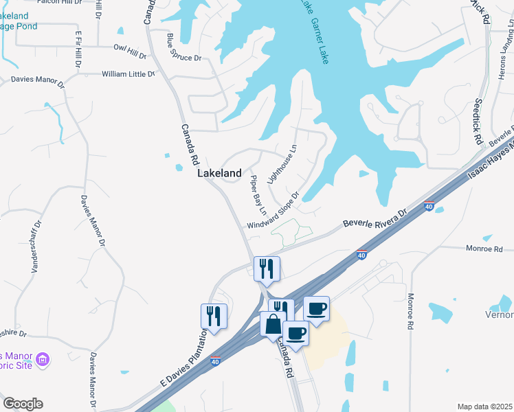 map of restaurants, bars, coffee shops, grocery stores, and more near 3781 Piper Bay Lane in Lakeland