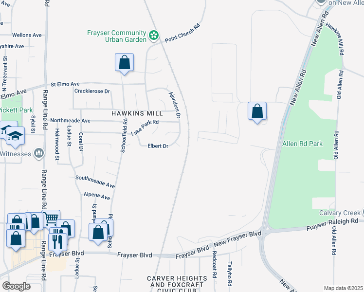 map of restaurants, bars, coffee shops, grocery stores, and more near 2989 Elbert Drive in Memphis