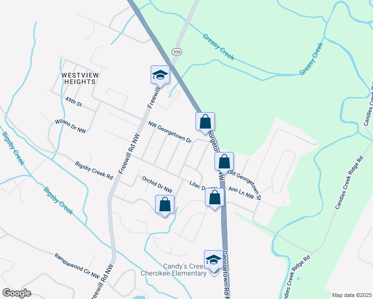 map of restaurants, bars, coffee shops, grocery stores, and more near 4925 Azalea Ave NW in Cleveland