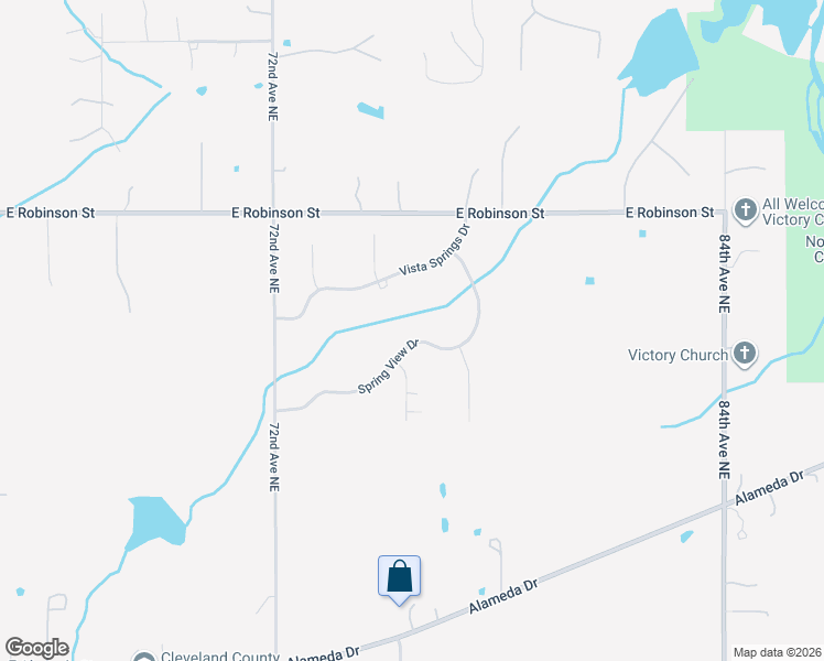 map of restaurants, bars, coffee shops, grocery stores, and more near 7503 Spring View Drive in Norman