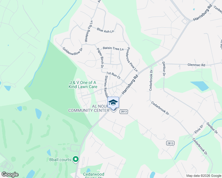 map of restaurants, bars, coffee shops, grocery stores, and more near 16103 Preston Knoll Lane in Charlotte