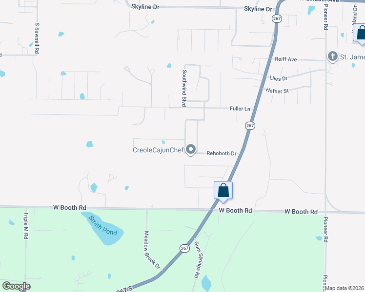 map of restaurants, bars, coffee shops, grocery stores, and more near 1515 Sydney Street in Searcy