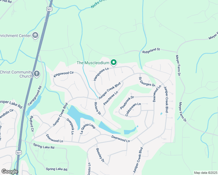 map of restaurants, bars, coffee shops, grocery stores, and more near 240 Juniper Creek Boulevard in Pinehurst