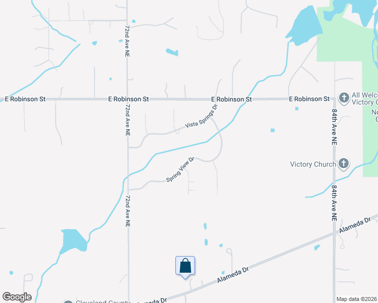 map of restaurants, bars, coffee shops, grocery stores, and more near 7503 Spring View Drive in Norman