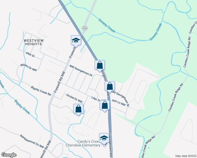 map of restaurants, bars, coffee shops, grocery stores, and more near 4949 Carnation Avenue Northwest in Cleveland