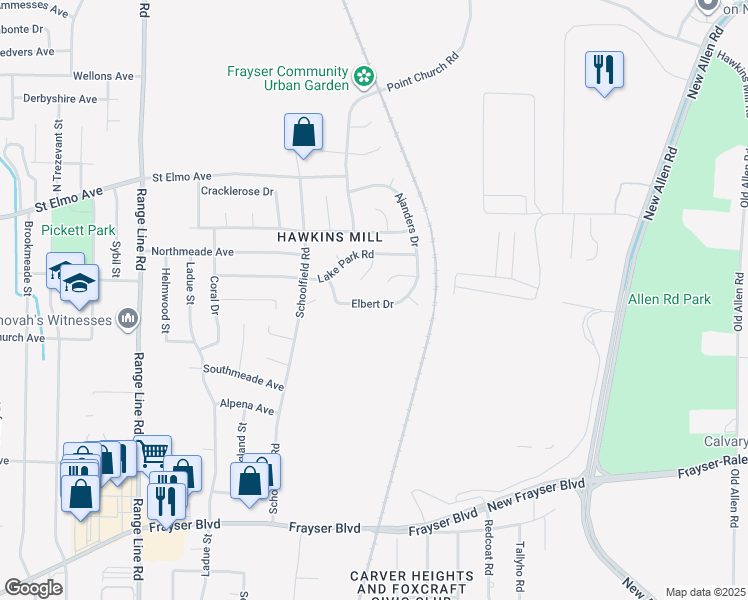 map of restaurants, bars, coffee shops, grocery stores, and more near 2948 Elbert Drive in Memphis