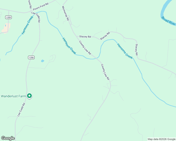 map of restaurants, bars, coffee shops, grocery stores, and more near 582 County Line Road in Rutherfordton