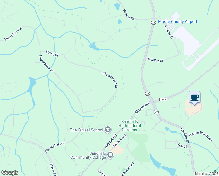 map of restaurants, bars, coffee shops, grocery stores, and more near 33 Chestertown Drive in Pinehurst