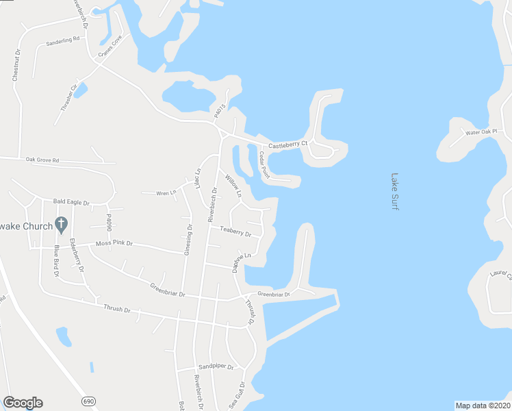 map of restaurants, bars, coffee shops, grocery stores, and more near 679 Rosebud Court in Vass
