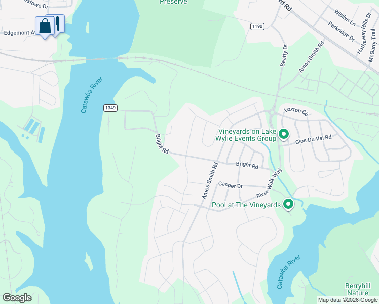 map of restaurants, bars, coffee shops, grocery stores, and more near 7633 Porrera Street in Charlotte