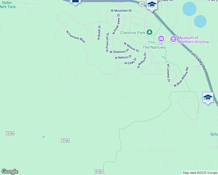 map of restaurants, bars, coffee shops, grocery stores, and more near 2251 North Kramer Street in Flagstaff