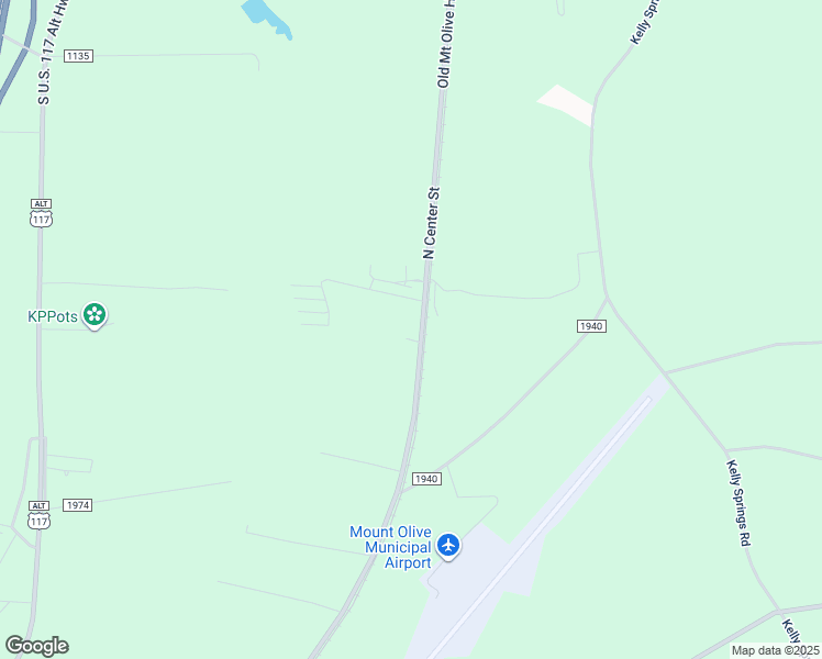 map of restaurants, bars, coffee shops, grocery stores, and more near 3506 Old Mount Olive Highway in Mount Olive