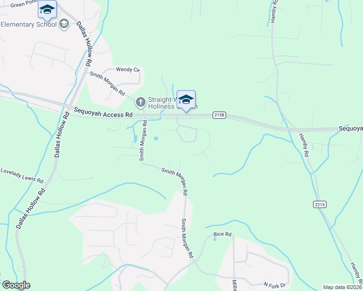 map of restaurants, bars, coffee shops, grocery stores, and more near 9704 Smith Morgan Road in Soddy-Daisy