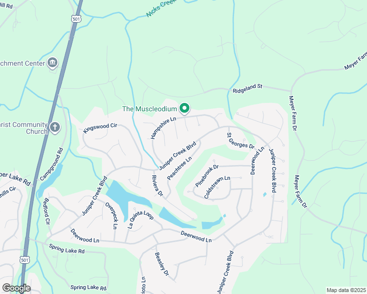 map of restaurants, bars, coffee shops, grocery stores, and more near 236 Juniper Creek Boulevard in Pinehurst