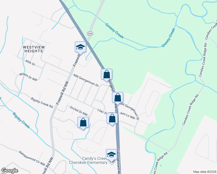 map of restaurants, bars, coffee shops, grocery stores, and more near 4949 Carnation Avenue Northwest in Cleveland