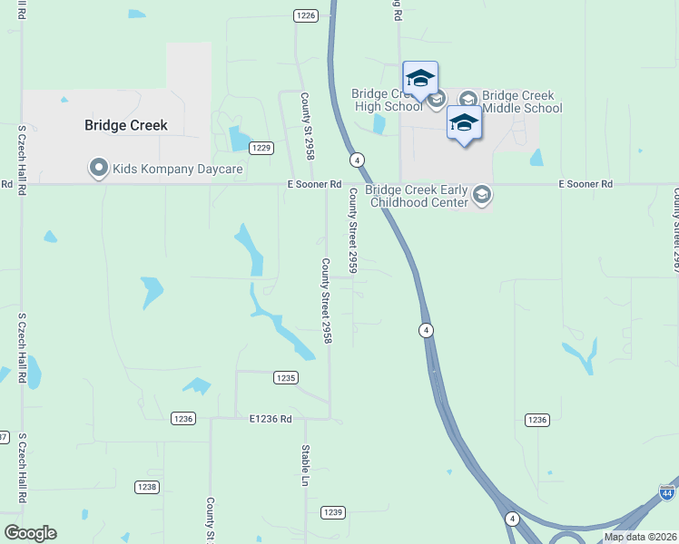 map of restaurants, bars, coffee shops, grocery stores, and more near 2294 County Road 1232 in Blanchard