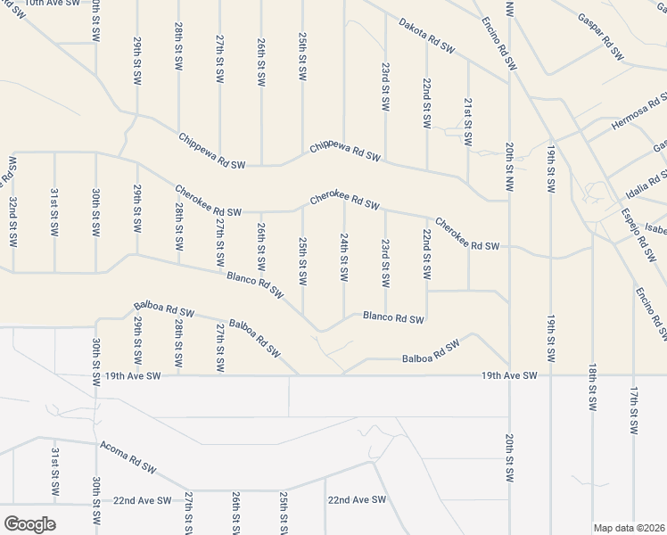 map of restaurants, bars, coffee shops, grocery stores, and more near 1725 24th Street Southwest in Rio Rancho