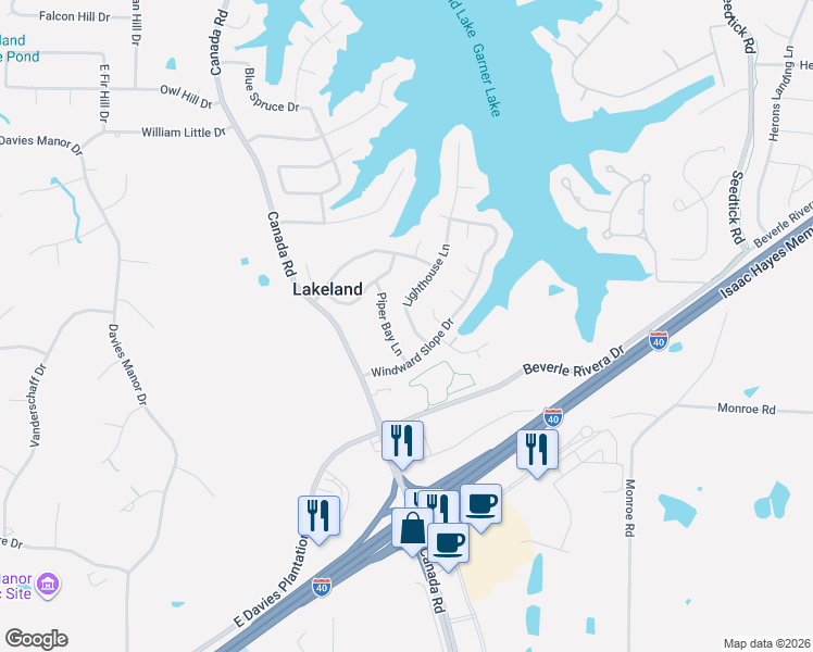 map of restaurants, bars, coffee shops, grocery stores, and more near 3772 Piper Bay Lane in Lakeland