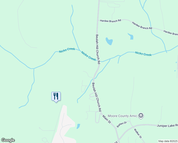 map of restaurants, bars, coffee shops, grocery stores, and more near 144 Edgar Lane in Moore County
