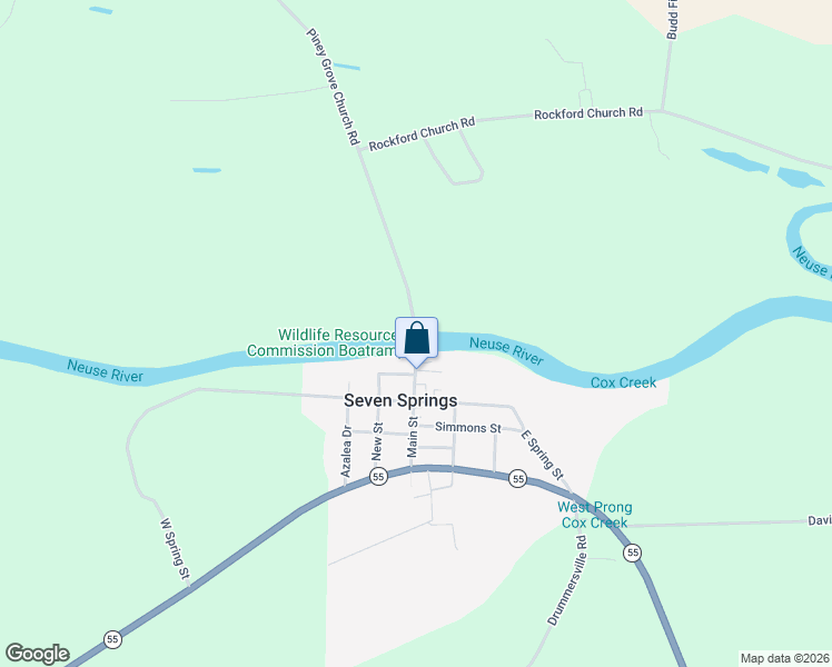 map of restaurants, bars, coffee shops, grocery stores, and more near 101 Main Street in Seven Springs