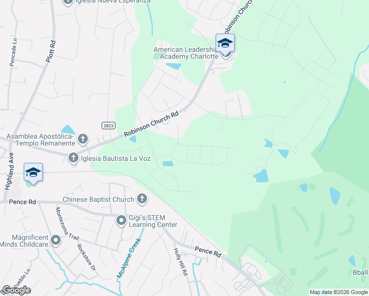 map of restaurants, bars, coffee shops, grocery stores, and more near 7620 Irwin Road in Charlotte