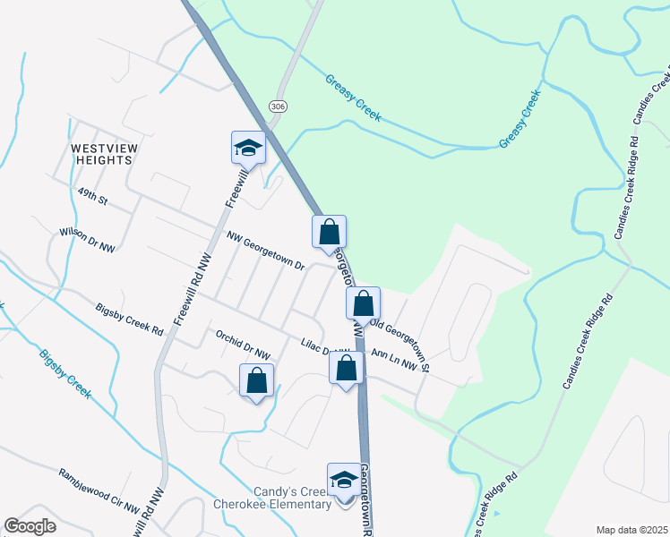 map of restaurants, bars, coffee shops, grocery stores, and more near 4949 Carnation Avenue Northwest in Cleveland