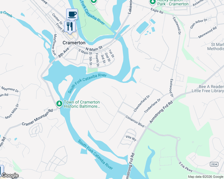map of restaurants, bars, coffee shops, grocery stores, and more near 3471 Shady Cove Court in Belmont