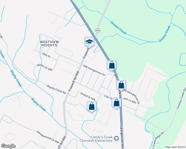 map of restaurants, bars, coffee shops, grocery stores, and more near 4930 Rose Avenue Northwest in Cleveland