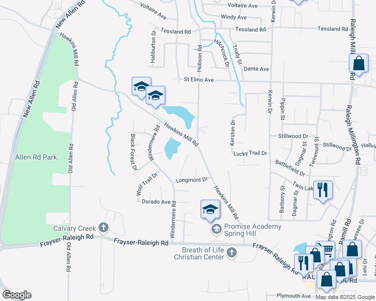 map of restaurants, bars, coffee shops, grocery stores, and more near 3789 Kalamath Cove in Memphis