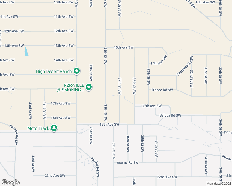map of restaurants, bars, coffee shops, grocery stores, and more near 1713 37th Street Southwest in Rio Rancho