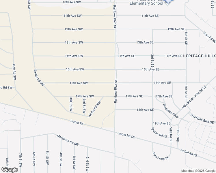 map of restaurants, bars, coffee shops, grocery stores, and more near 61 17th Avenue Southwest in Rio Rancho