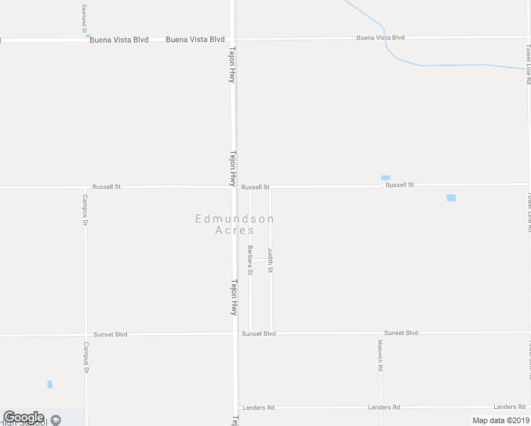 map of restaurants, bars, coffee shops, grocery stores, and more near 25417 Judith Street in Arvin