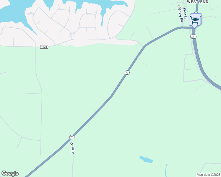 map of restaurants, bars, coffee shops, grocery stores, and more near North Carolina 73 in West End