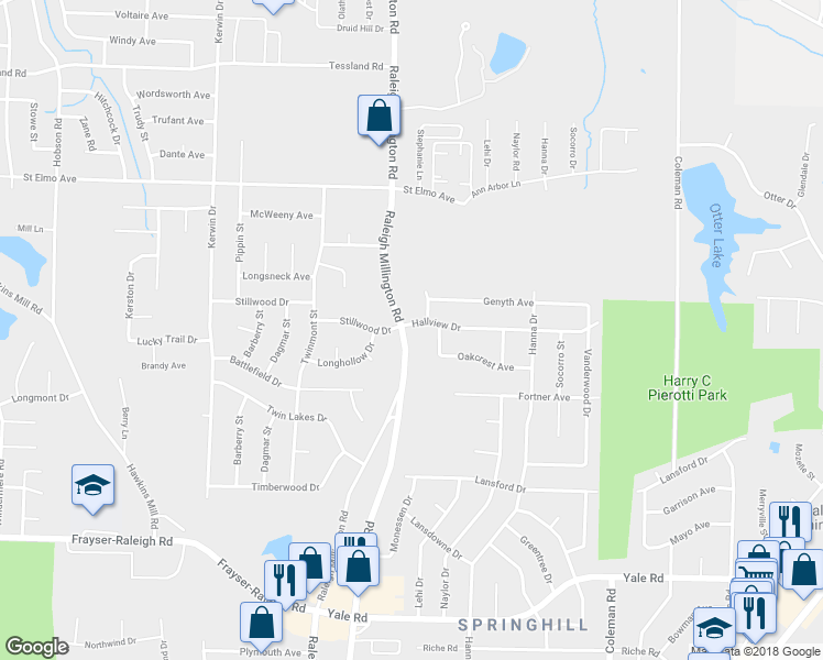 map of restaurants, bars, coffee shops, grocery stores, and more near 3788 Raleigh Millington Road in Memphis