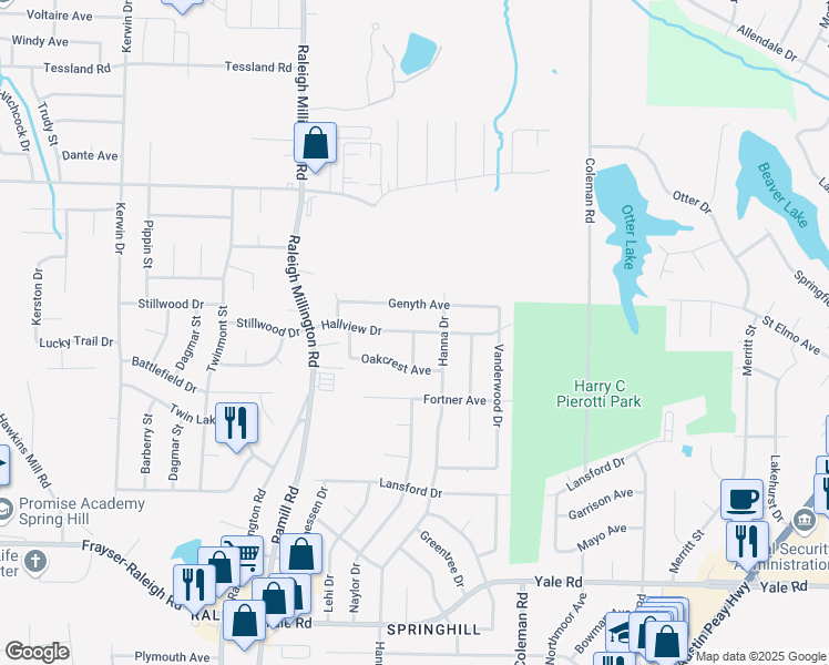 map of restaurants, bars, coffee shops, grocery stores, and more near 4064 Naylor Drive in Memphis