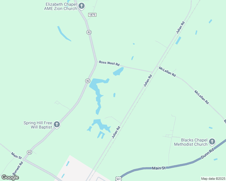 map of restaurants, bars, coffee shops, grocery stores, and more near 4964 Ross West Road in Dunn