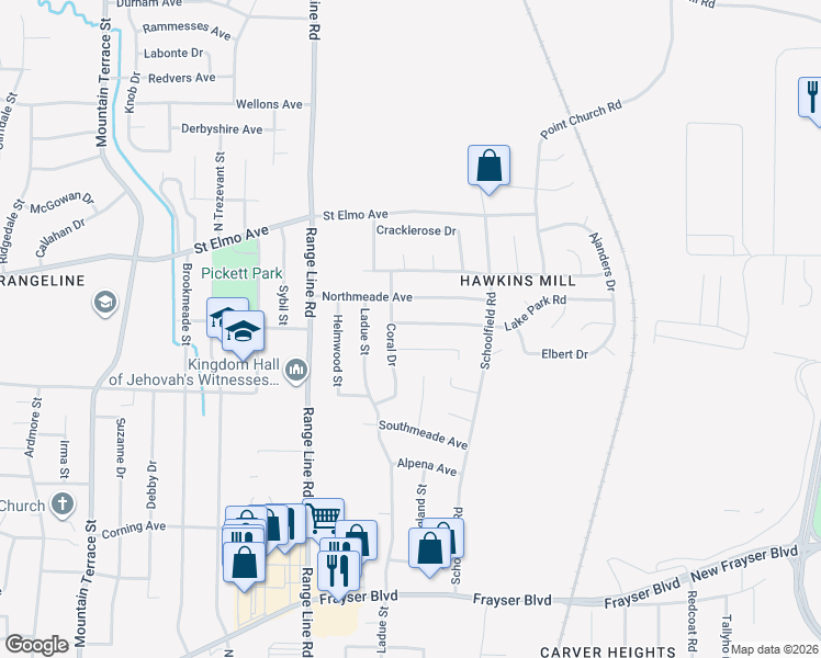map of restaurants, bars, coffee shops, grocery stores, and more near 2757 Lake Park Road in Memphis