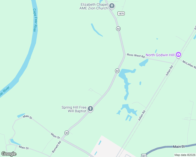 map of restaurants, bars, coffee shops, grocery stores, and more near 7875 Burnett Rd in Dunn