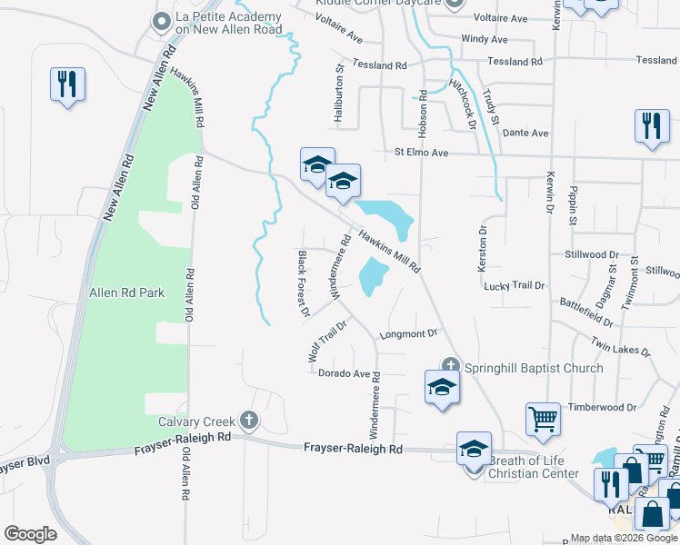 map of restaurants, bars, coffee shops, grocery stores, and more near 3617 Capricorn Drive in Memphis