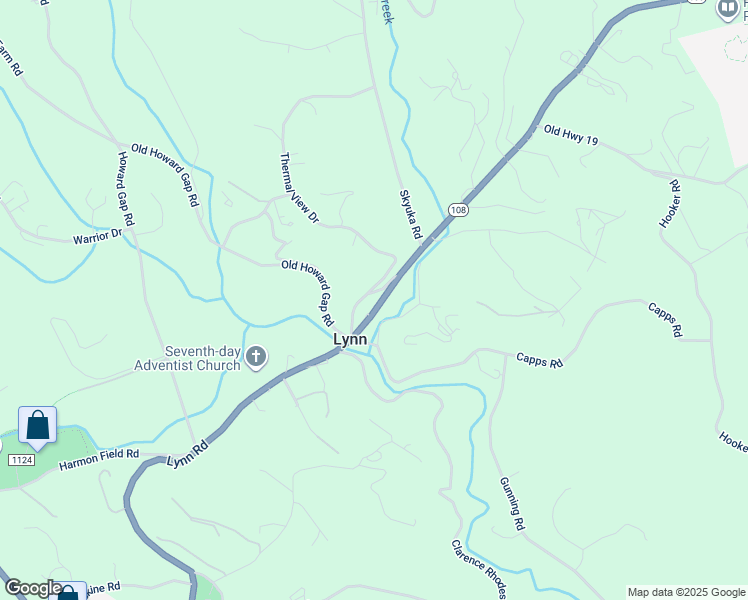 map of restaurants, bars, coffee shops, grocery stores, and more near 2470 Lynn Road in Tryon
