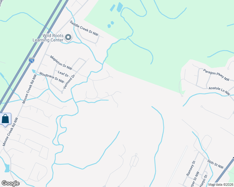 map of restaurants, bars, coffee shops, grocery stores, and more near 188 Mapleton Ridge Drive Northwest in Cleveland