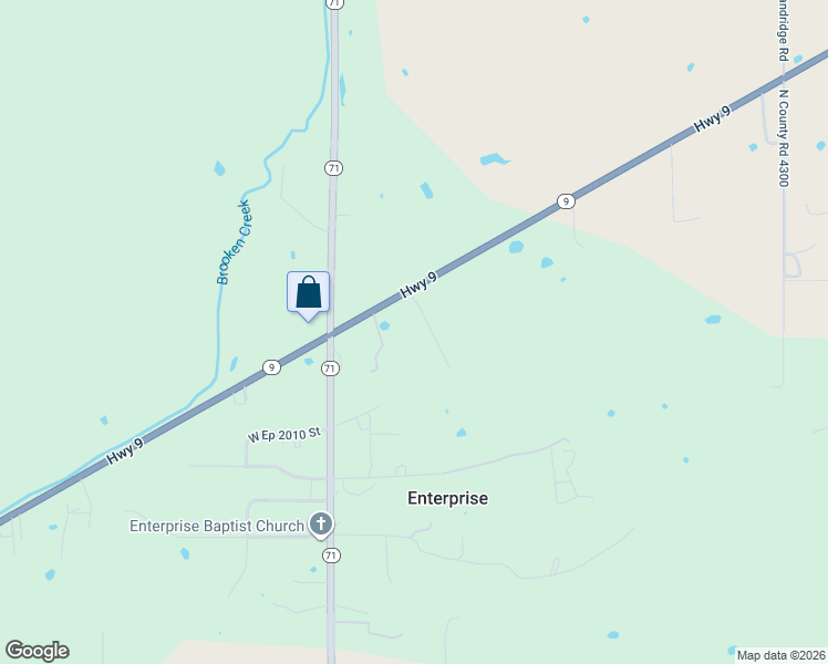 map of restaurants, bars, coffee shops, grocery stores, and more near 11586 Oklahoma 9 in Stigler